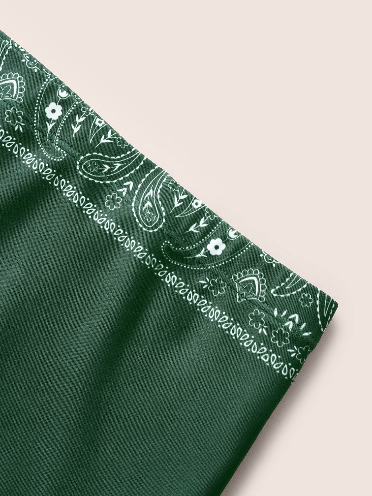 Paisley Print Ruched Adjustable Straps Swim Dress - Image 8