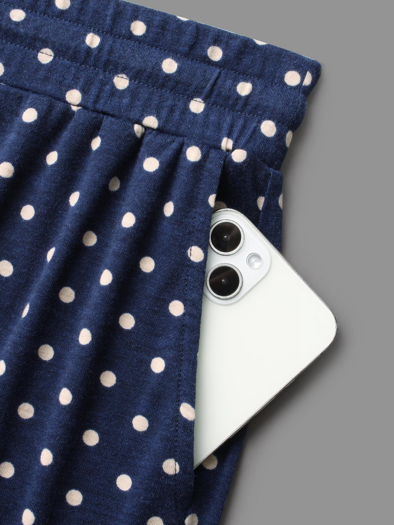 Polka Dot Drawstring Elastic Waist Lounge Bottoms - Image 4