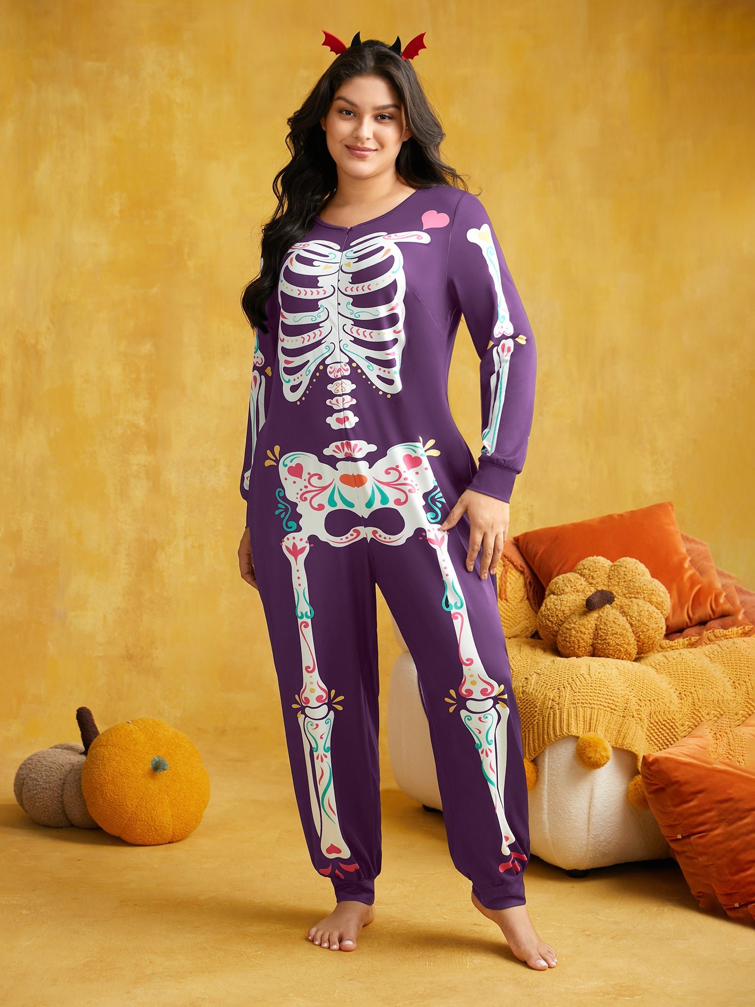 Skeletal Rib Invisible Zipper Romper - Image 10