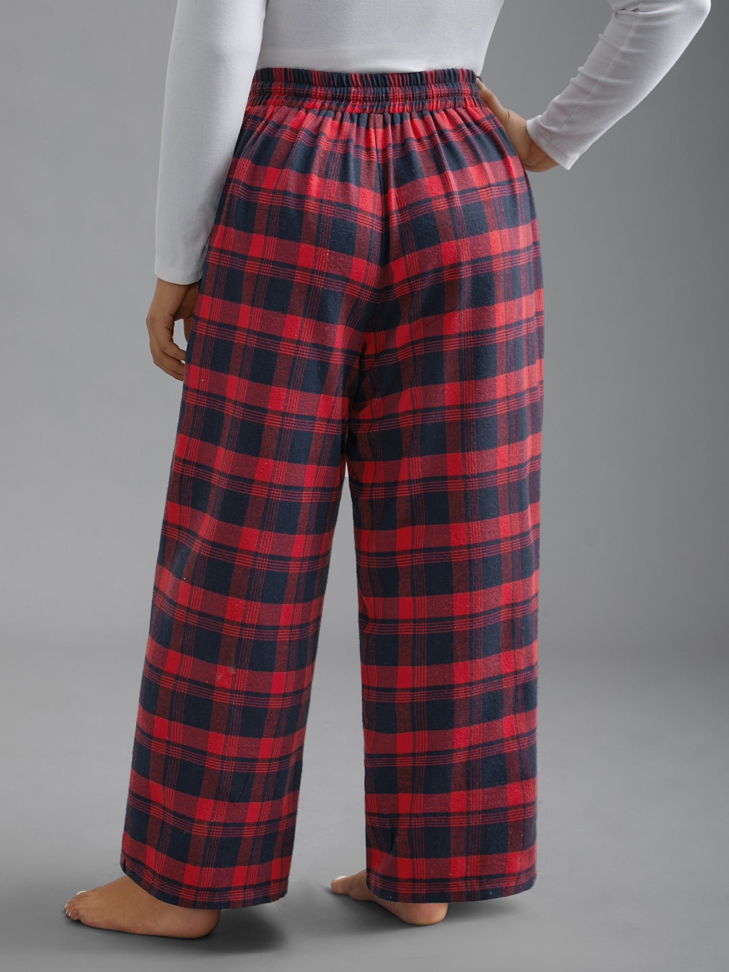 Plaid Drawstring Elastic Waist Lounge Bottoms - Image 11
