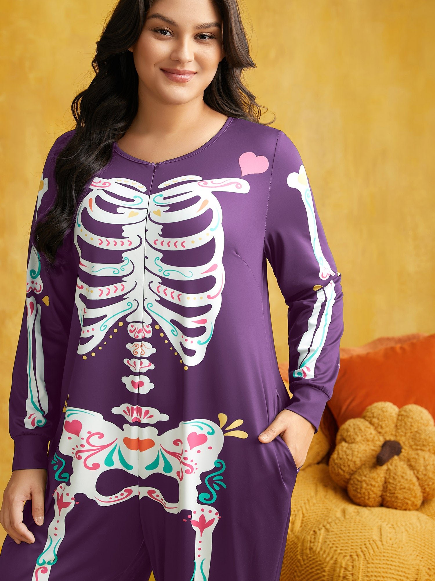 Skeletal Rib Invisible Zipper Romper - Image 11