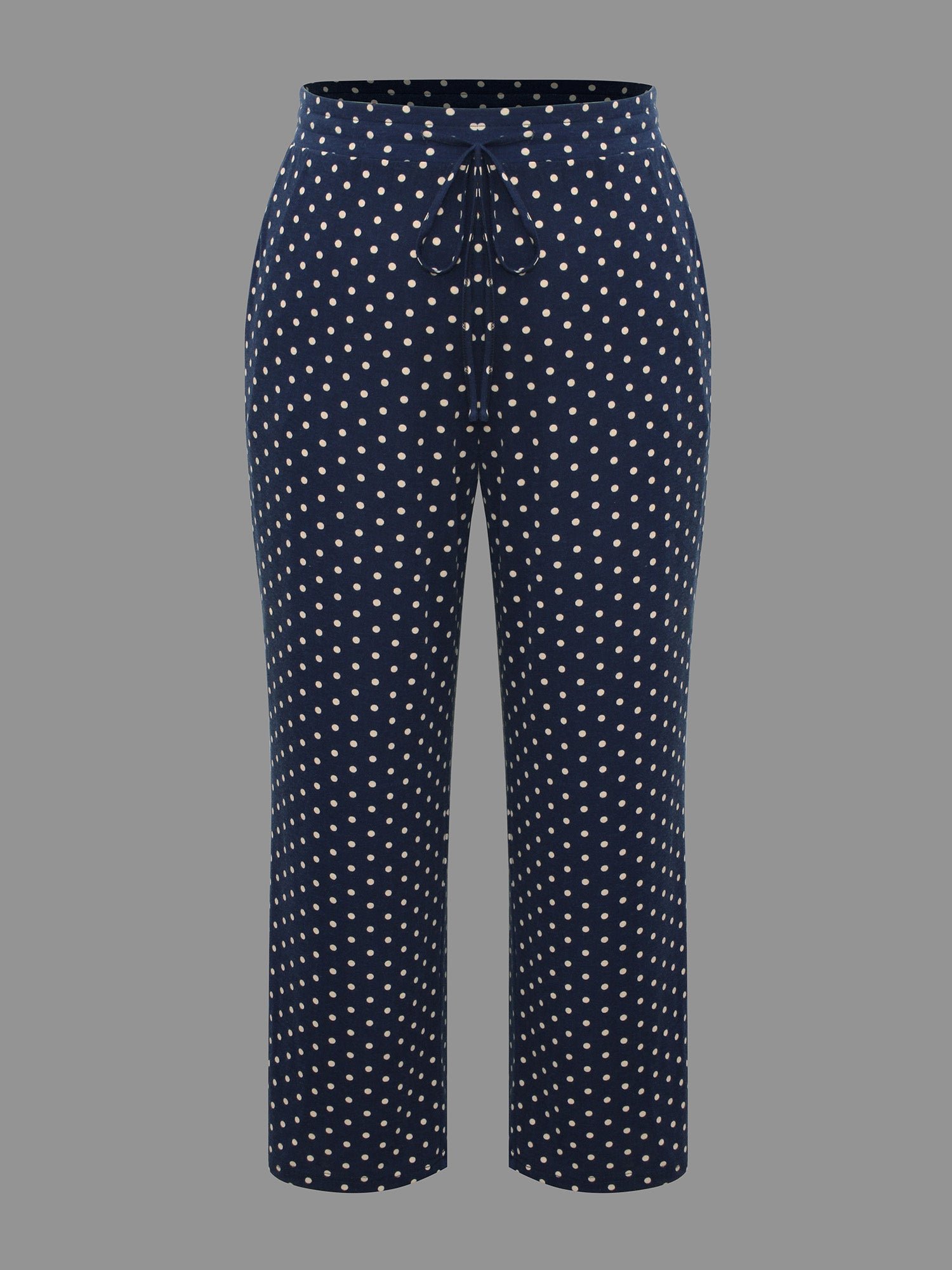 Polka Dot Drawstring Elastic Waist Lounge Bottoms - Image 6