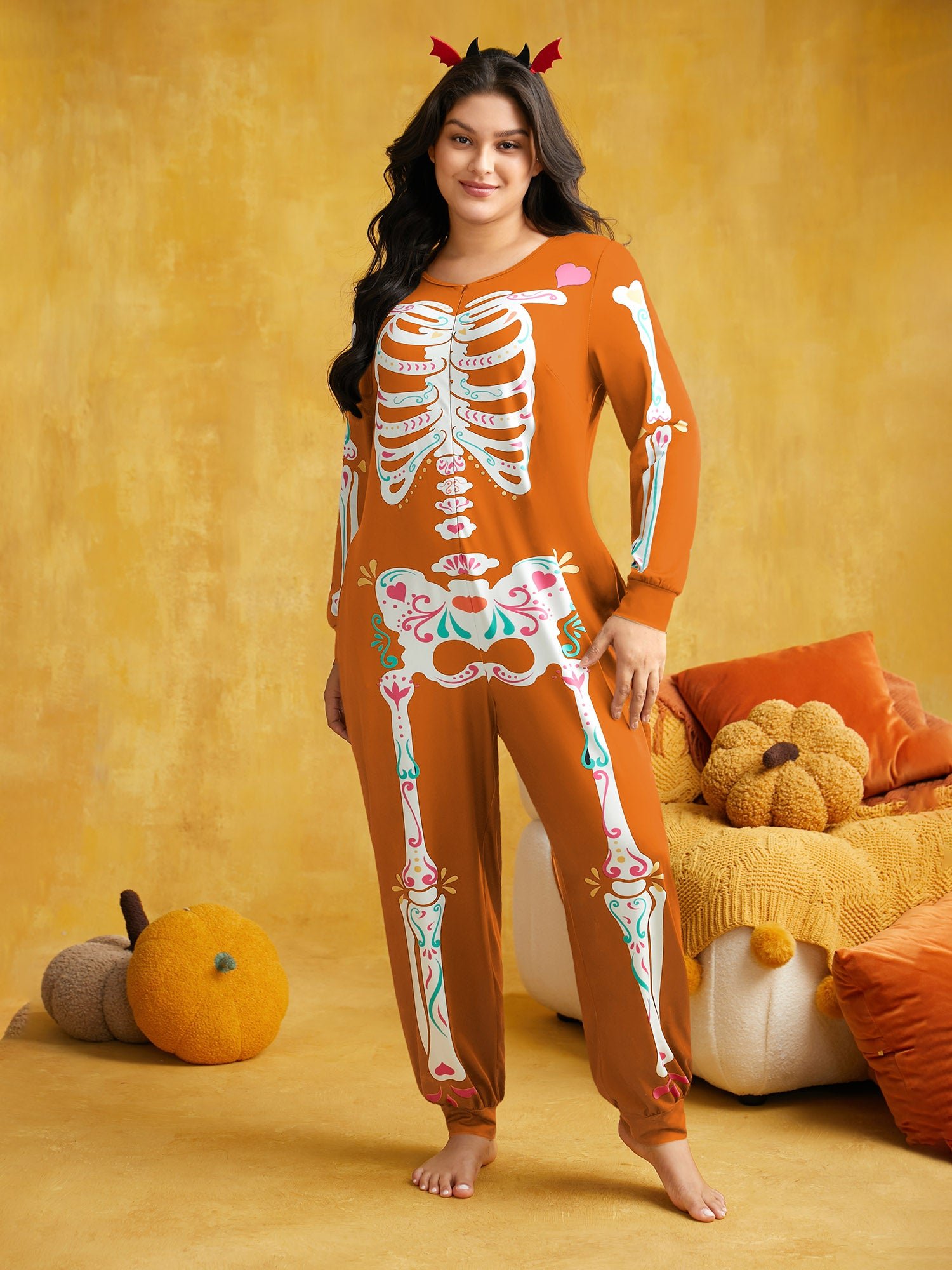 Skeletal Rib Invisible Zipper Romper - Image 14