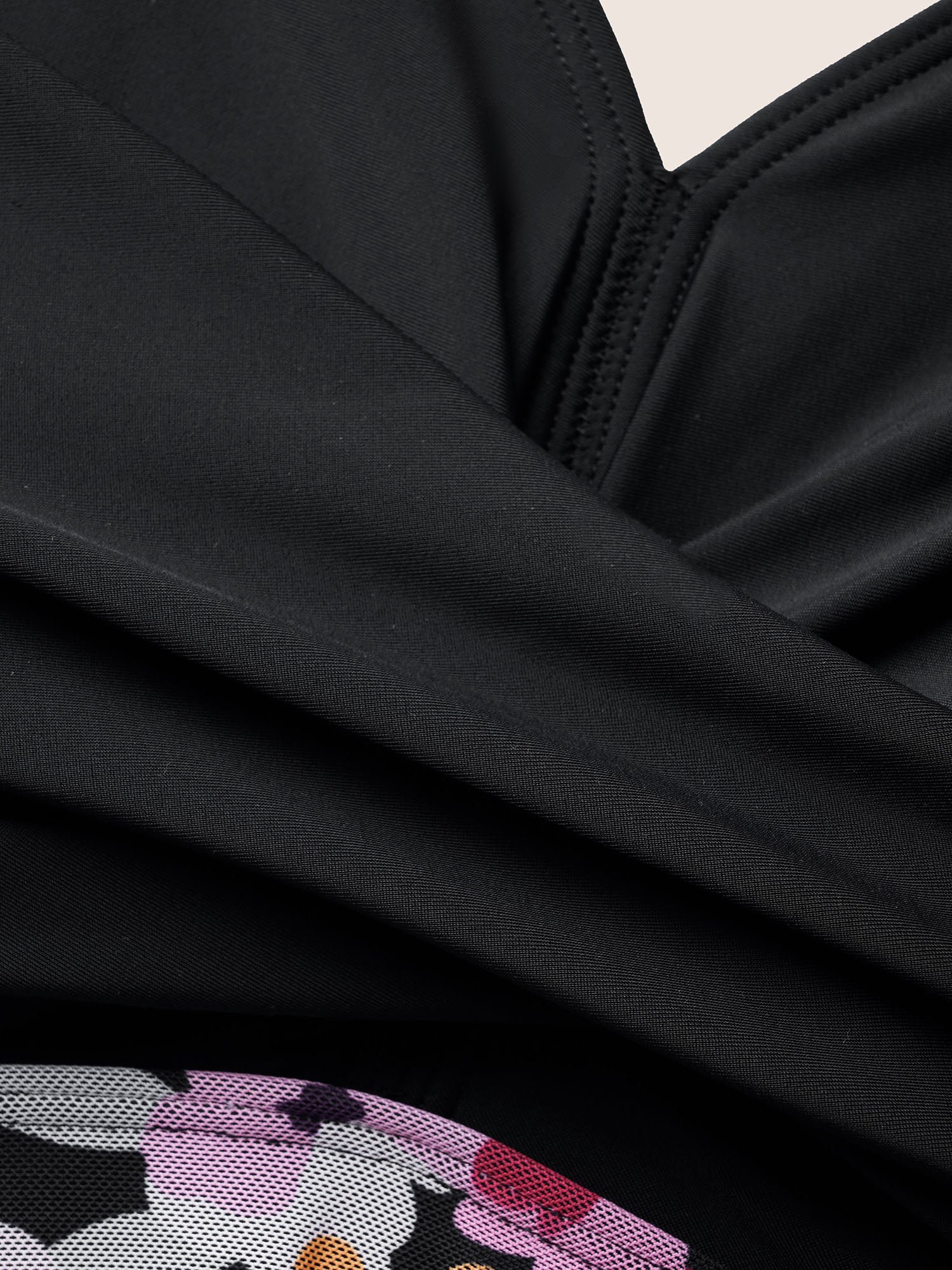 Floral Patchwork Mesh Crossover Swim Dress - Image 5