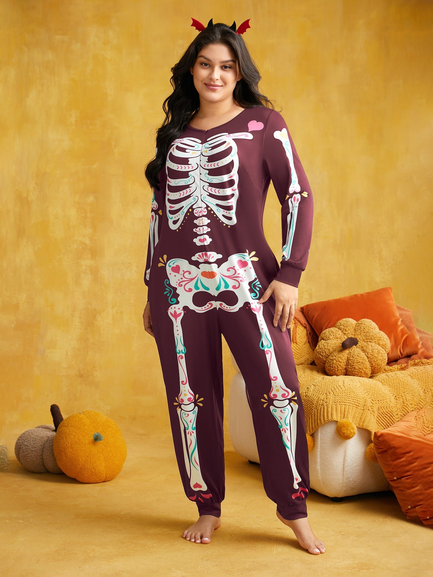 Skeletal Rib Invisible Zipper Romper - Image 2