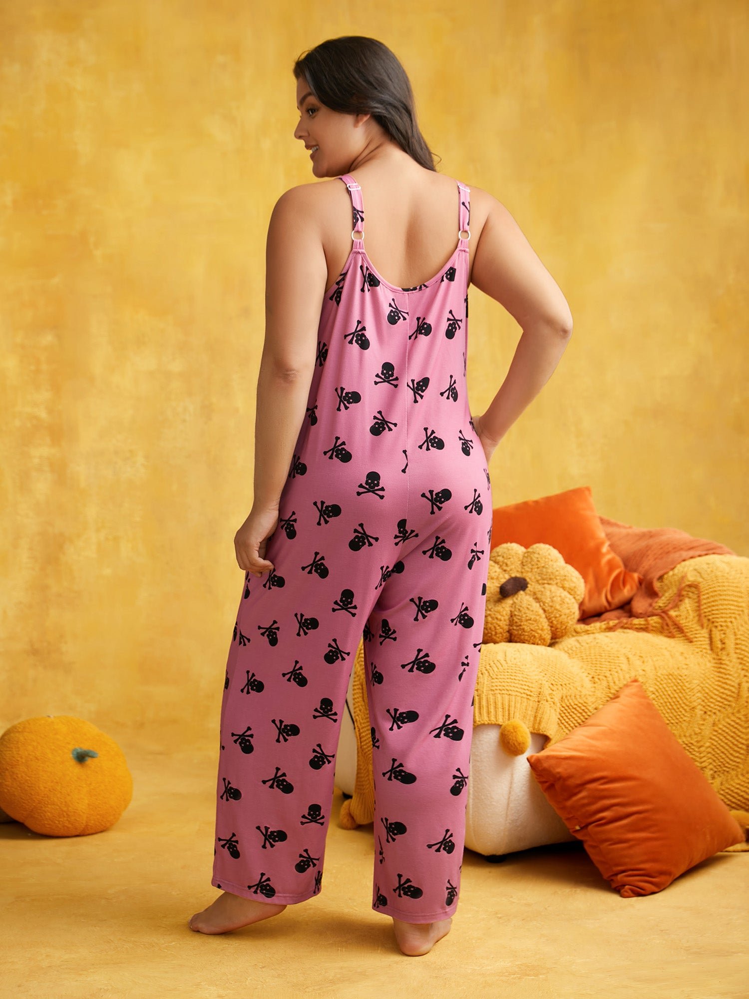 Caution It Is Skeleton Season Sleep Jumpsuit - Image 3