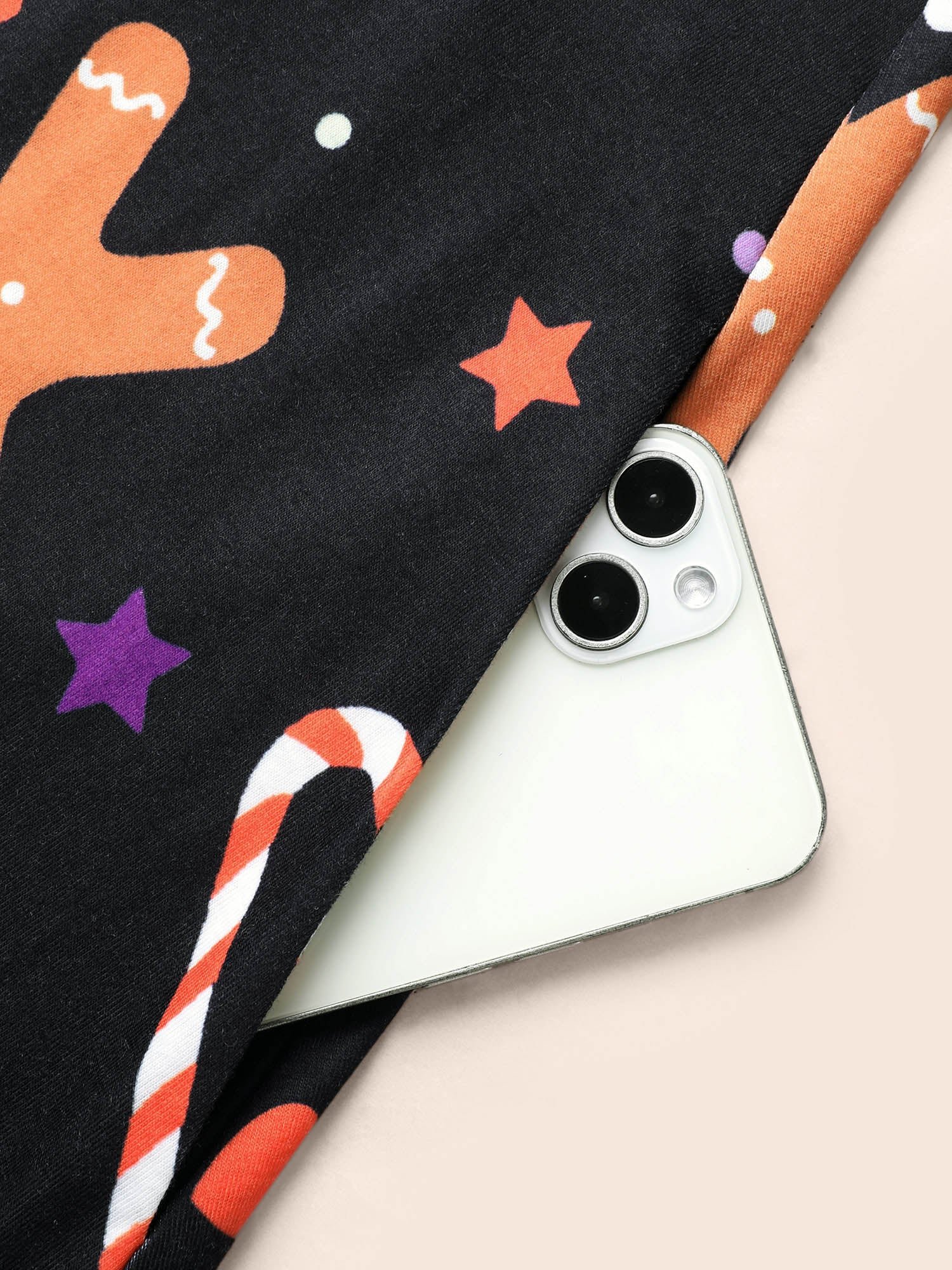 Festive Knit Print U Neck Lounge Jumpsuit - Image 10