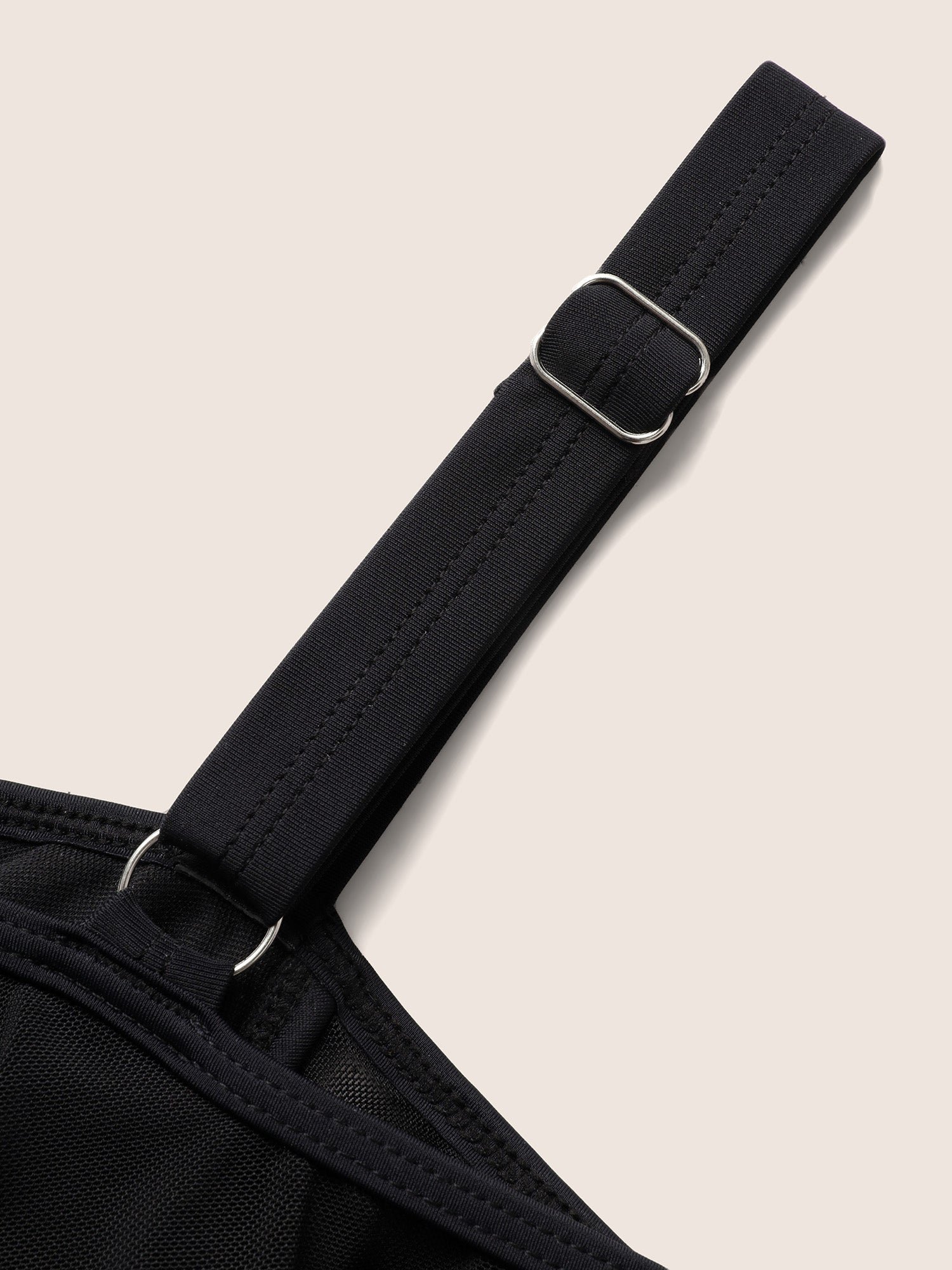 Solid Ruffle Trim Patchwork Mesh Swim Dress - Image 5