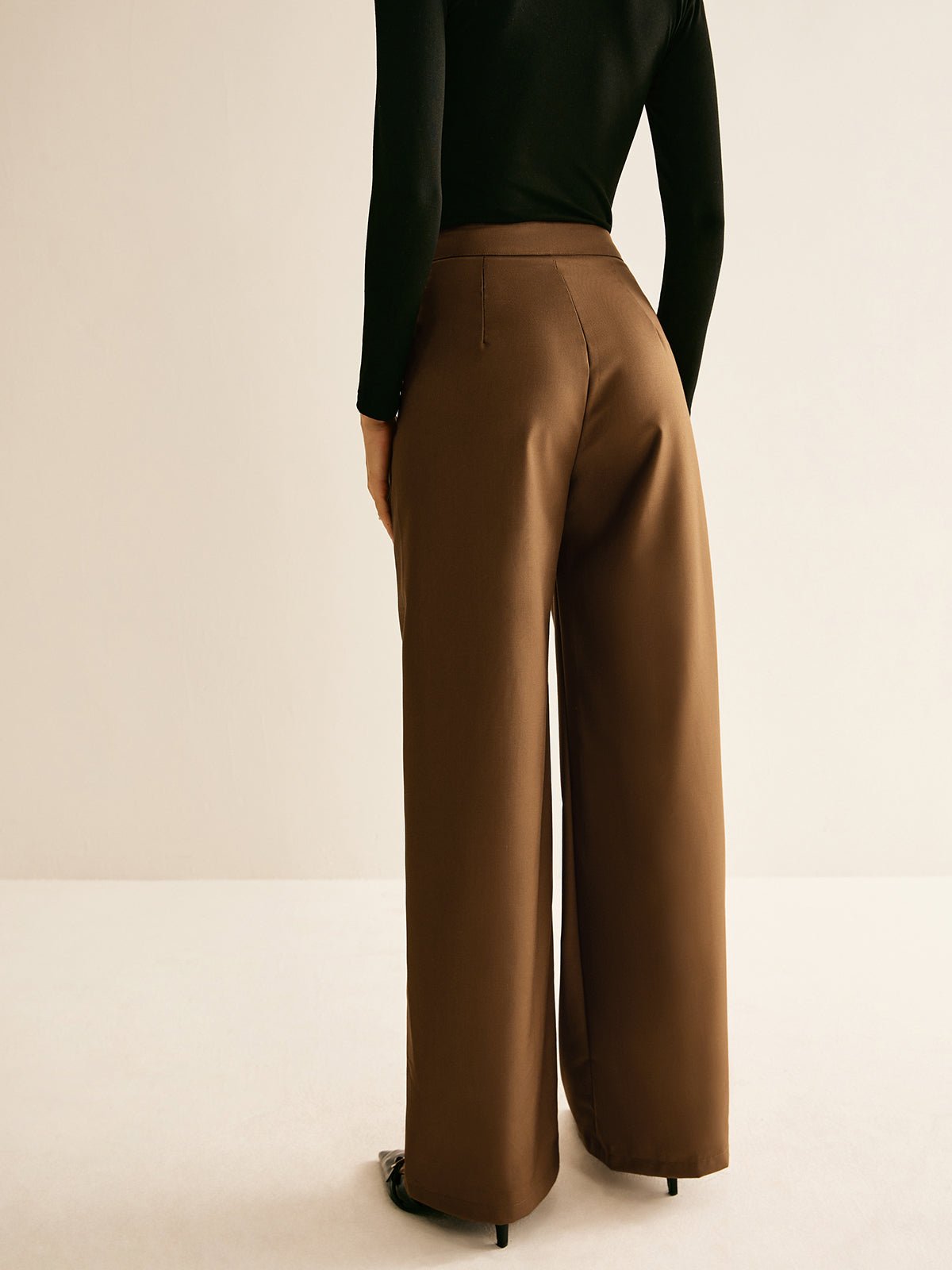 Asymmetrical Mid-Waist Straight Pants - Image 6