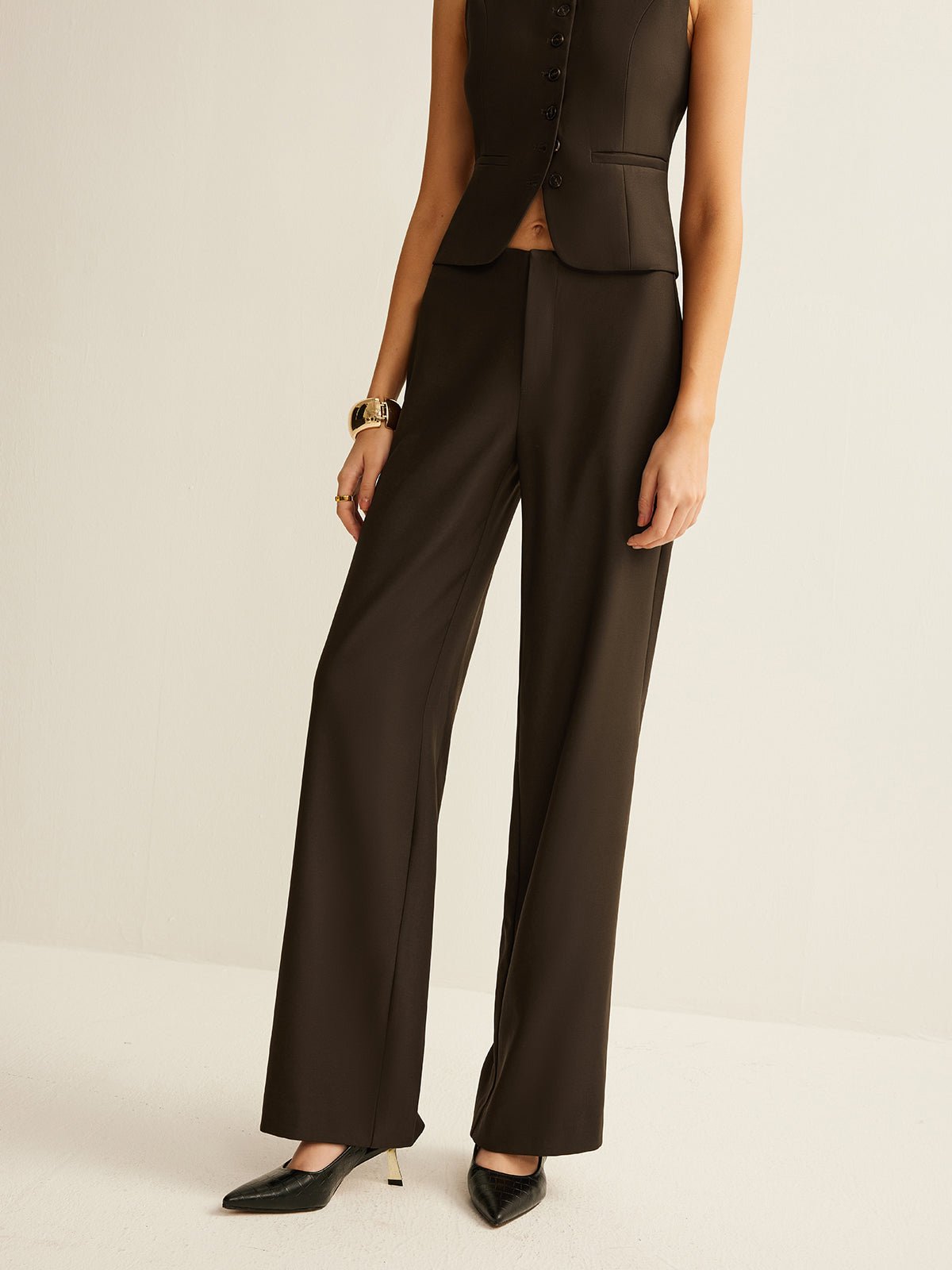 High-Waist Straight Pants - Image 3