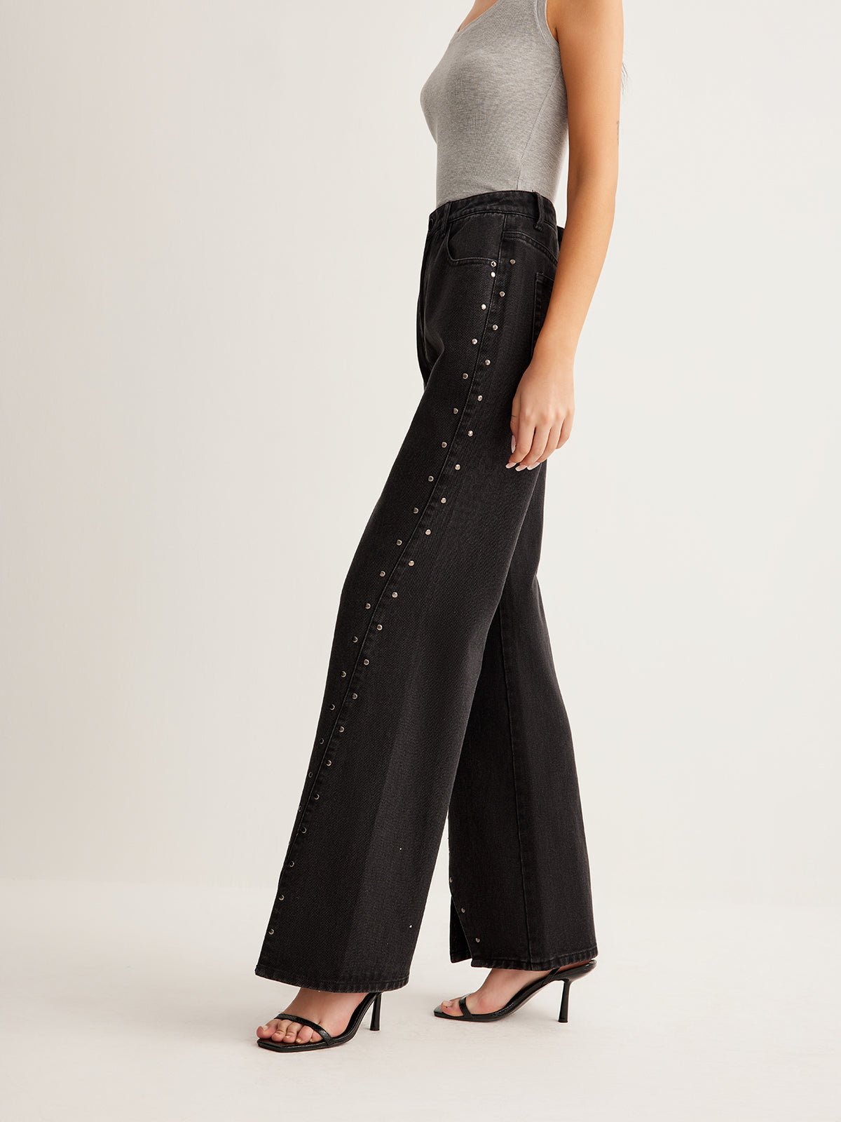 Studded Wide-Leg Denim Jeans - Image 5