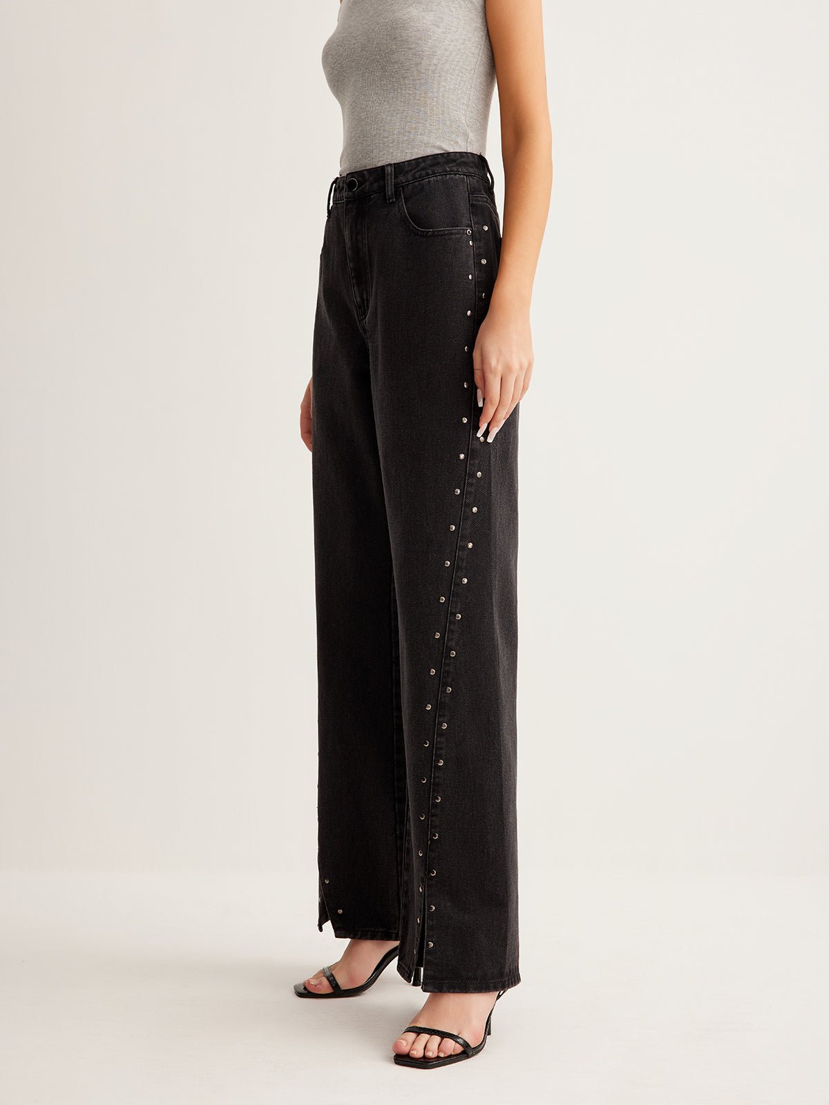 Studded Wide-Leg Denim Jeans - Image 6