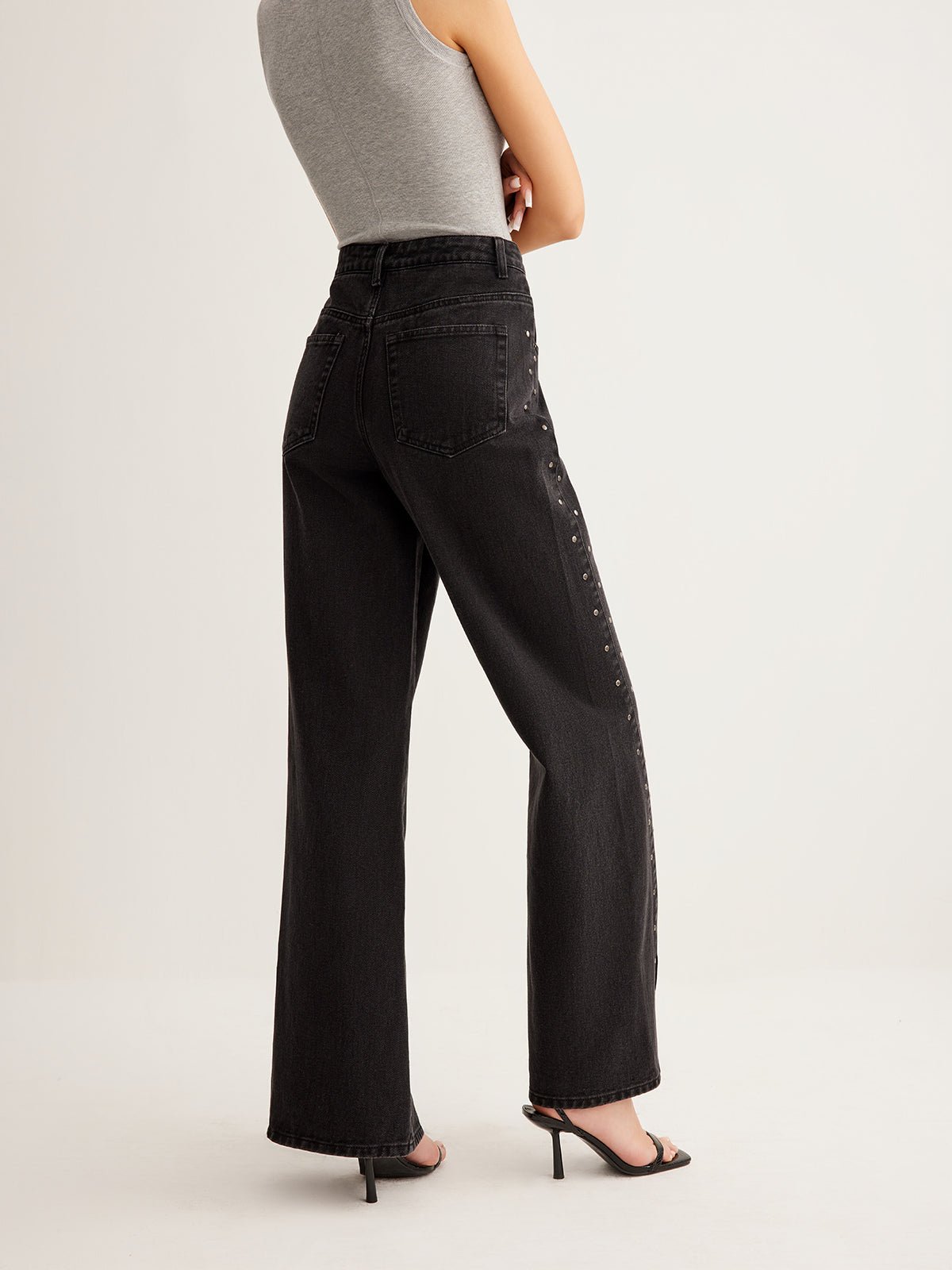 Studded Wide-Leg Denim Jeans - Image 7