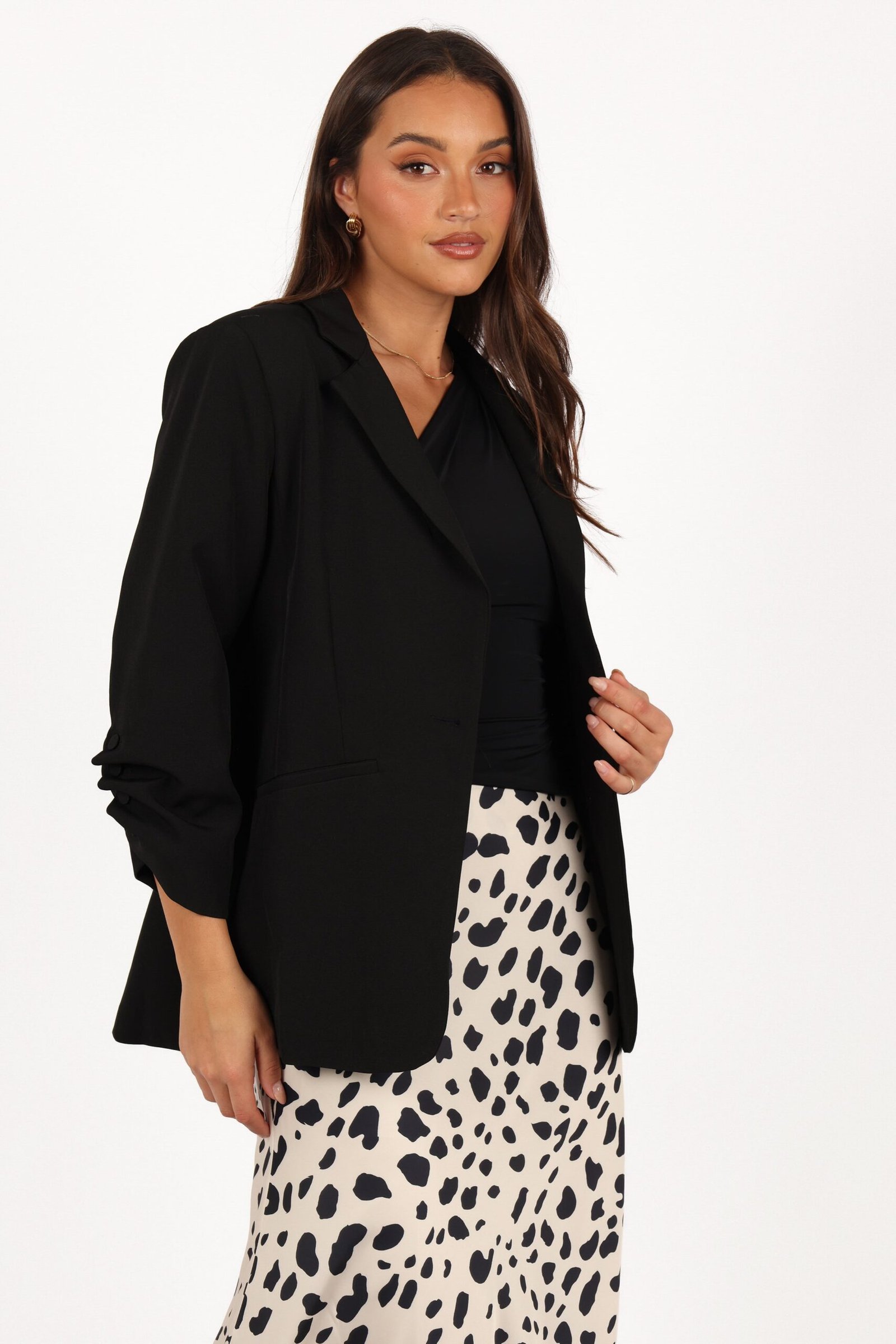 Slouch Sleeve Blazer - Black - Image 5