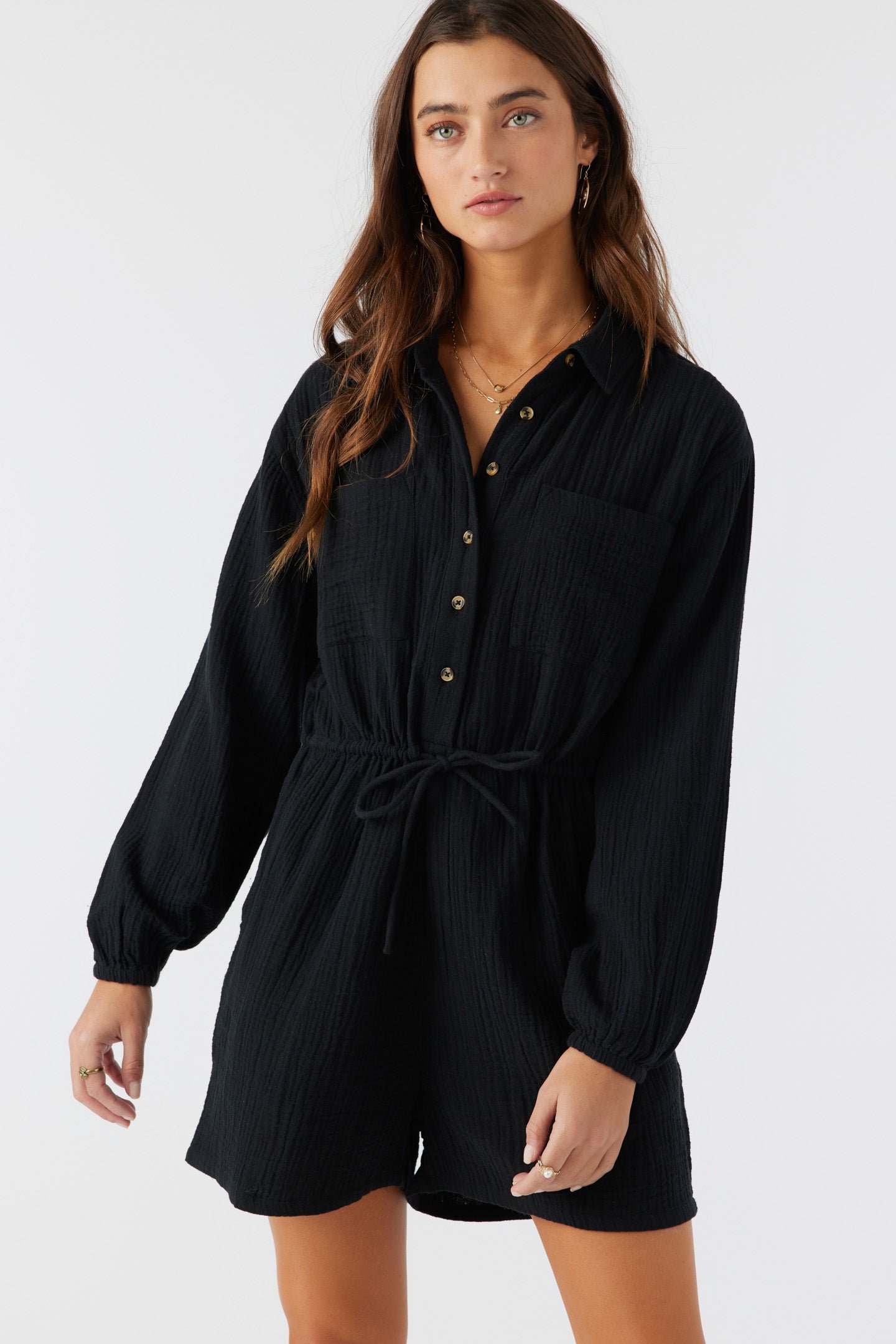 COTTON CRINKLE DOUBLE GAUZE ROMPER - Image 4