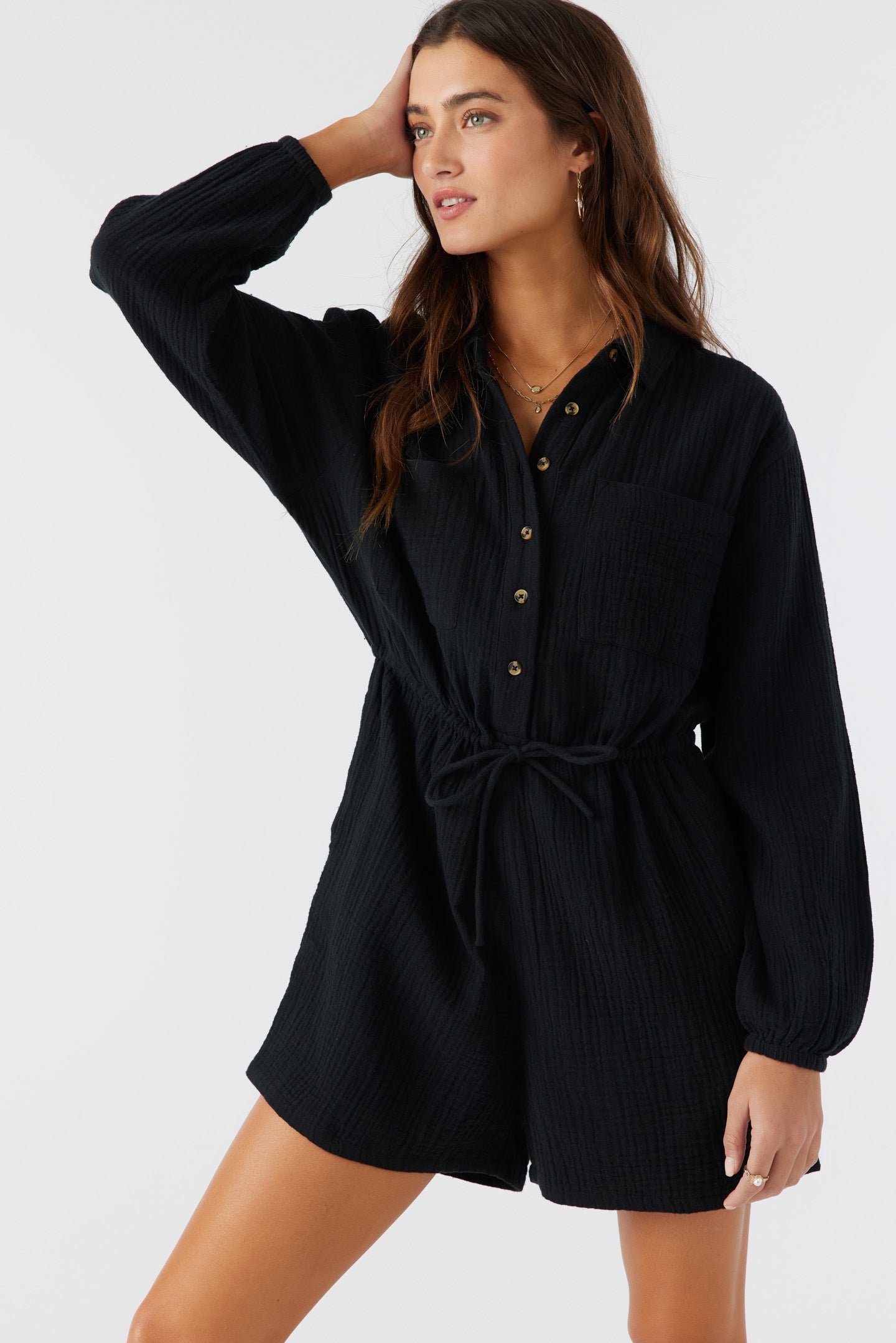 COTTON CRINKLE DOUBLE GAUZE ROMPER - Image 8