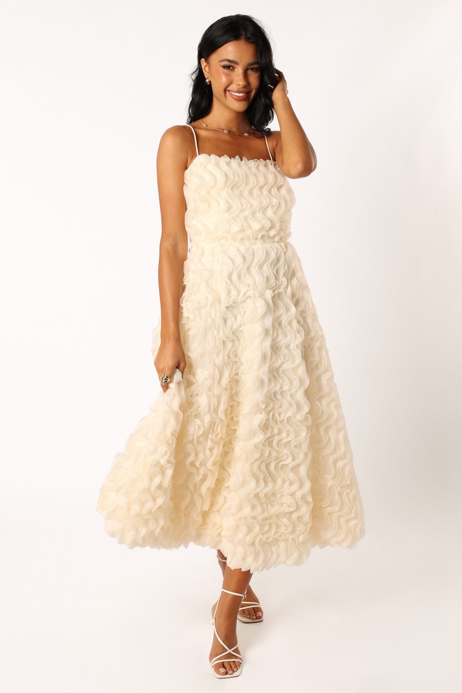Textured Midi Dress - White - Image 2
