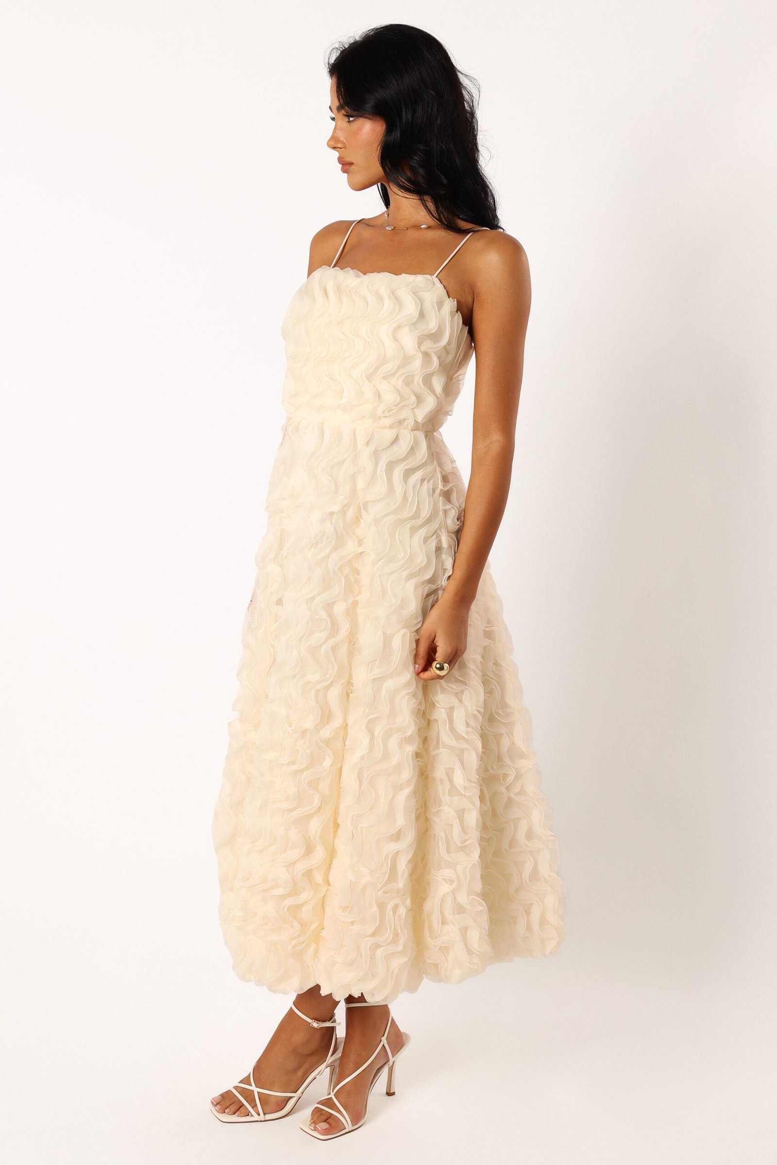 Textured Midi Dress - White - Image 4