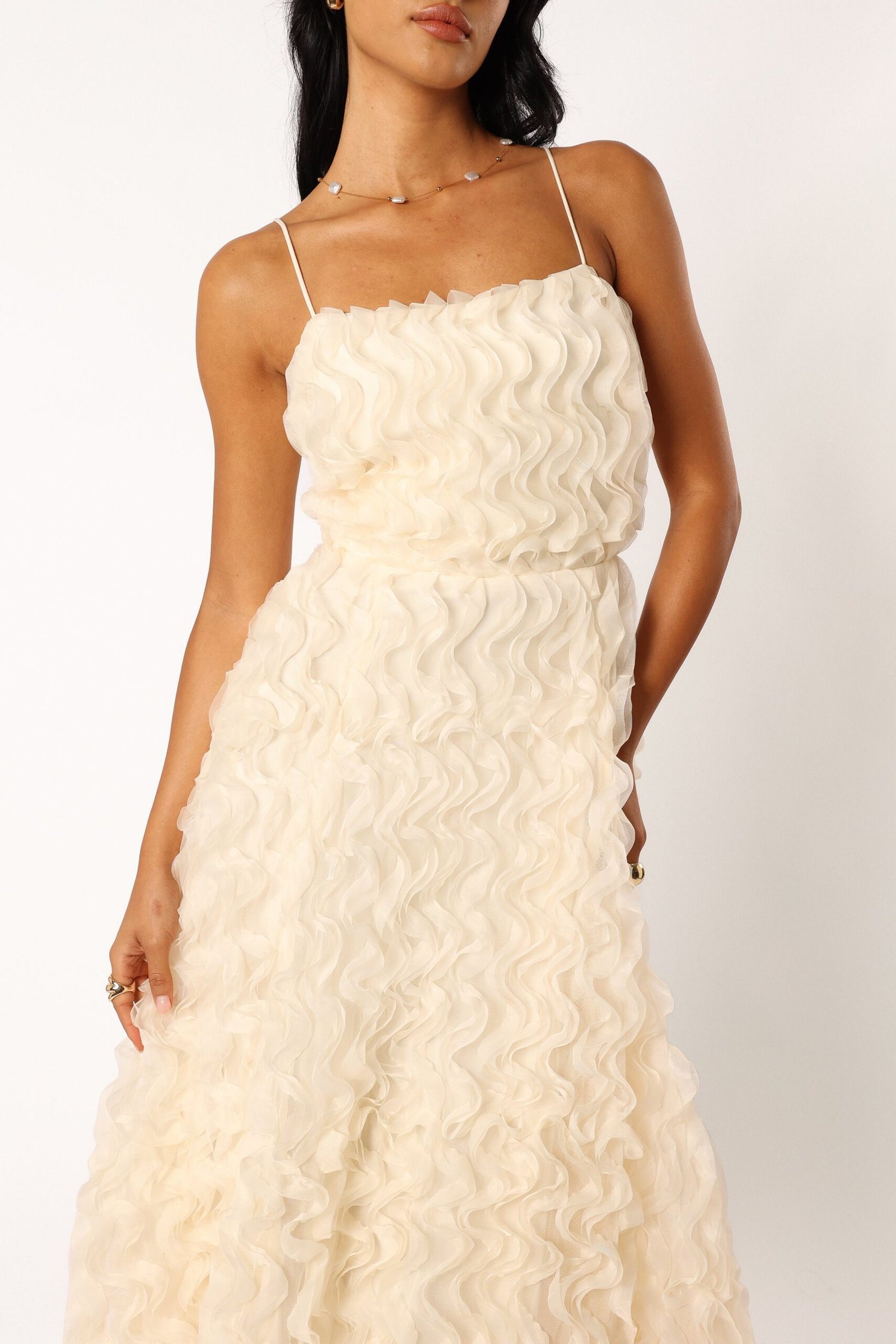 Textured Midi Dress - White - Image 6