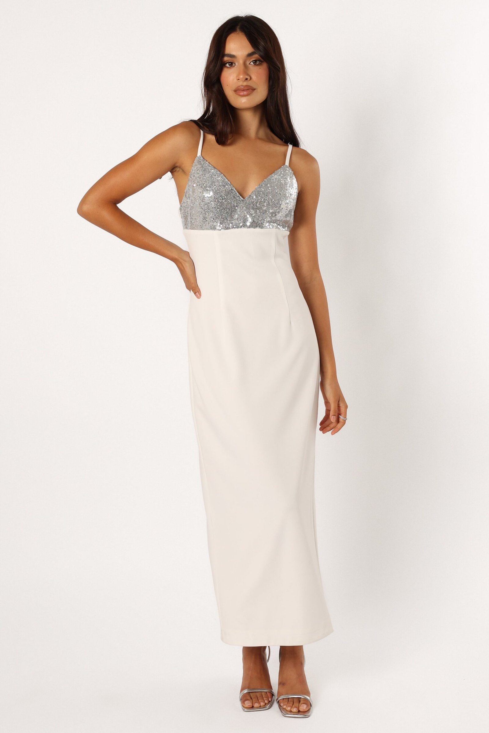 Slip Dress - White Silver