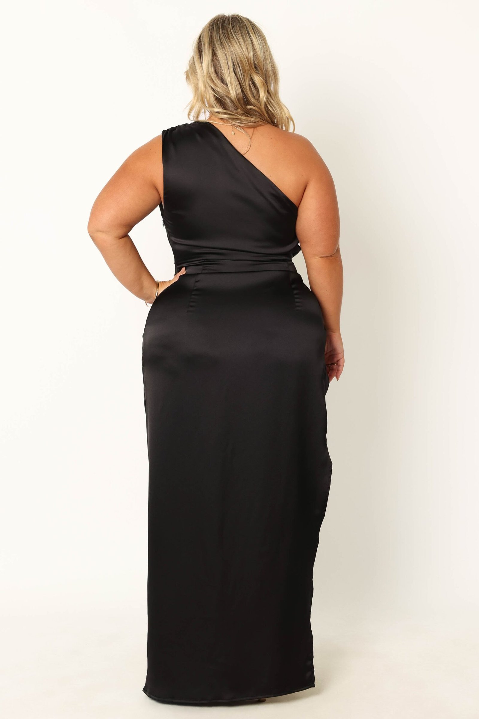 One Shoulder Maxi Dress - Black - Image 10