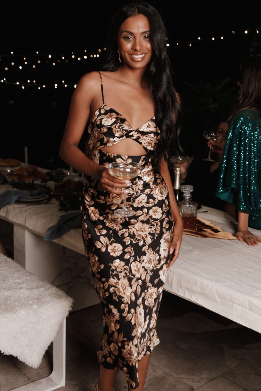 Midi Dress - Black Floral - Image 2