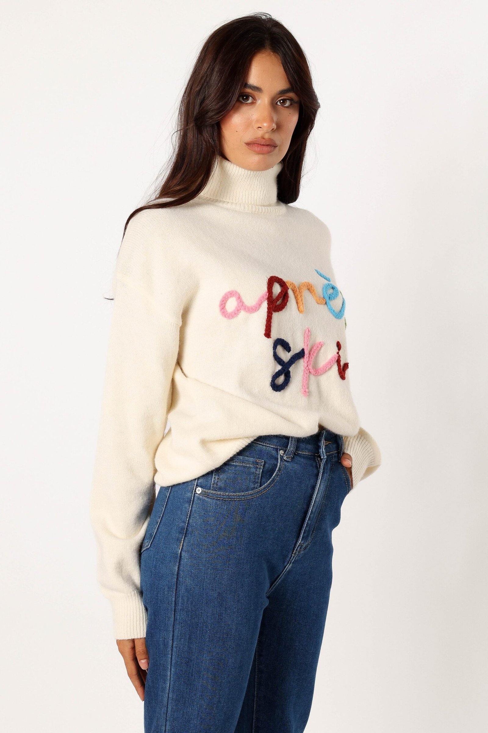 Turtleneck Knit Sweater - Off White - Image 4