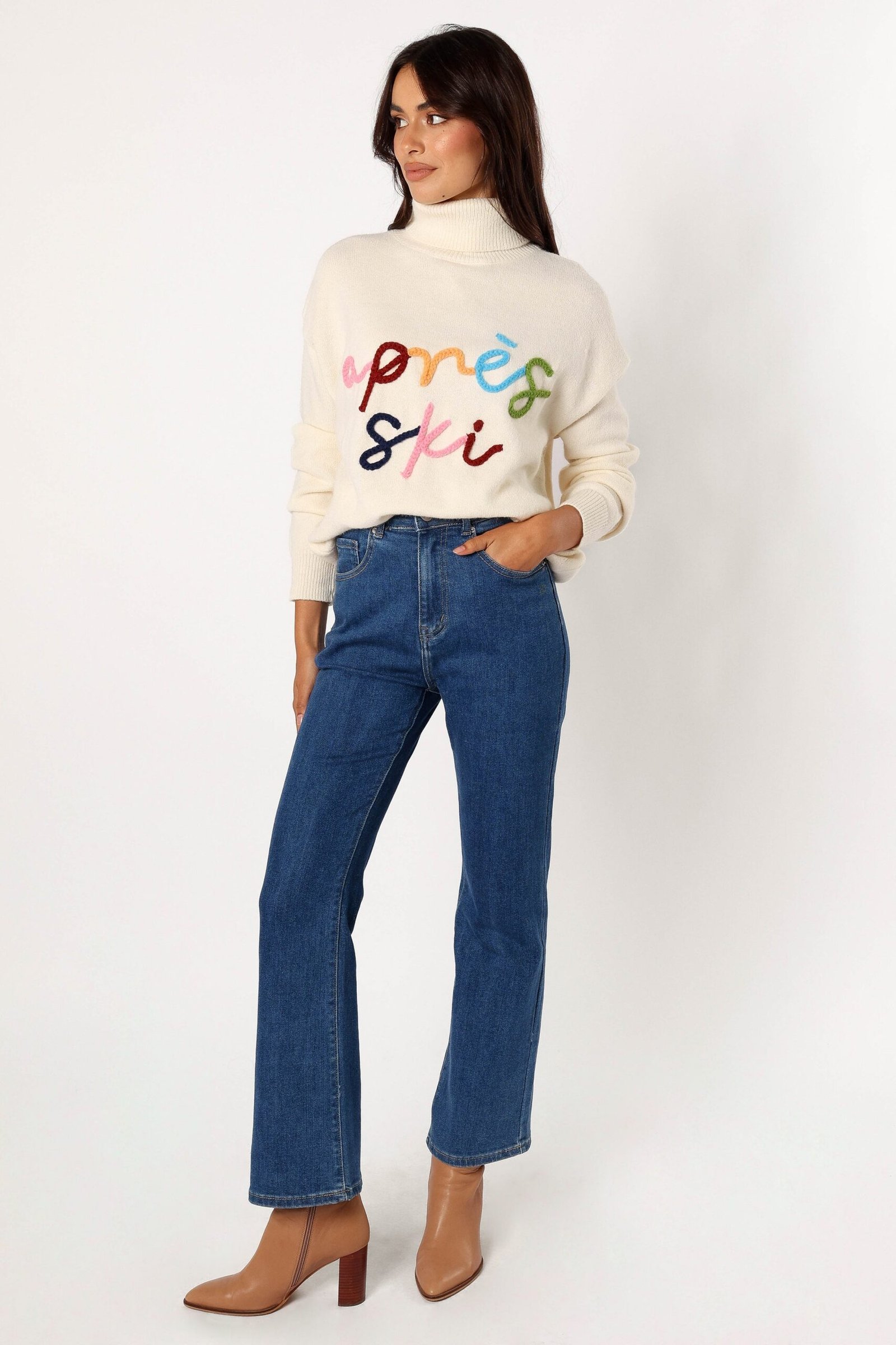 Turtleneck Knit Sweater - Off White - Image 7