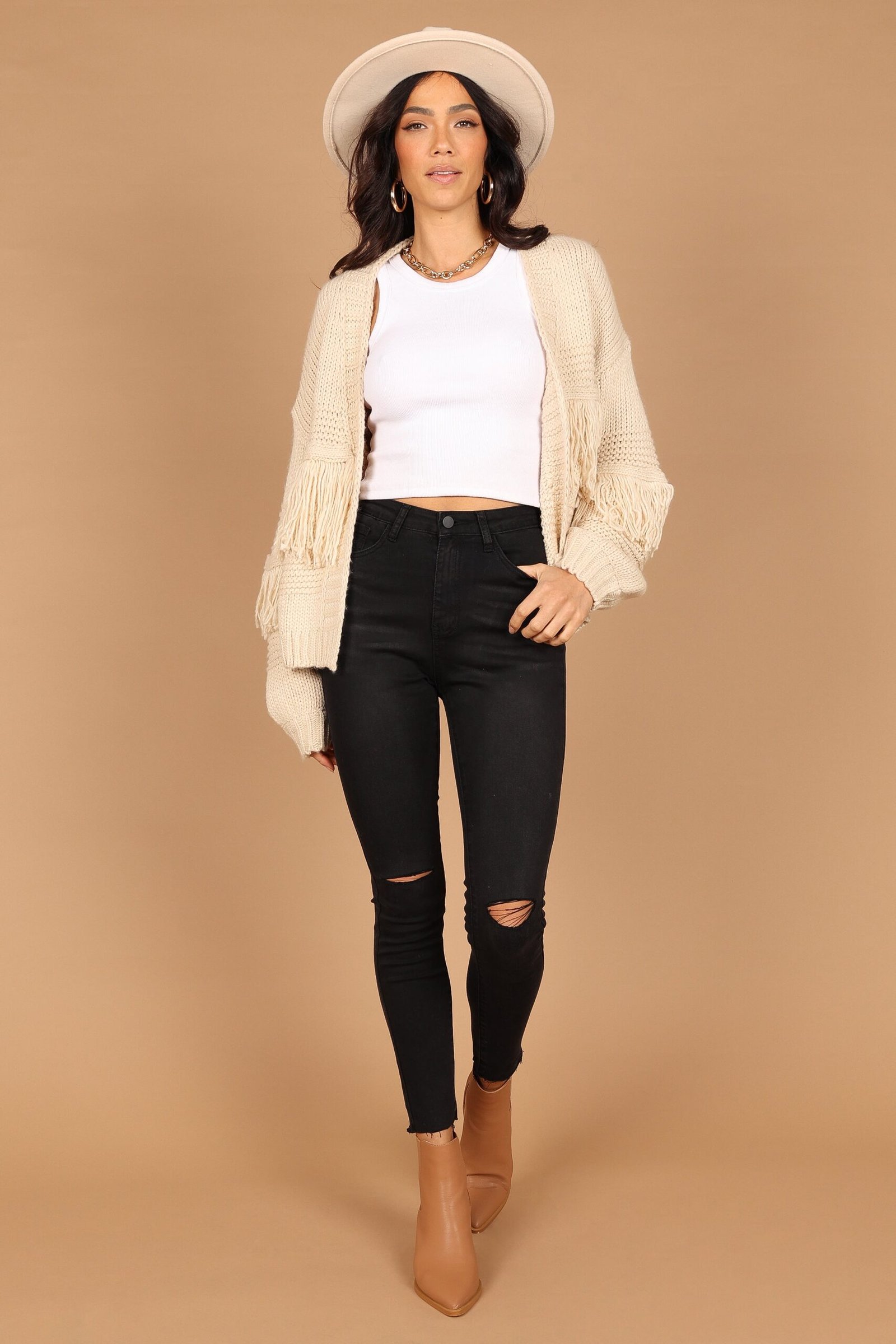 Fringe Cardigan Sweater - Ivory - Image 6